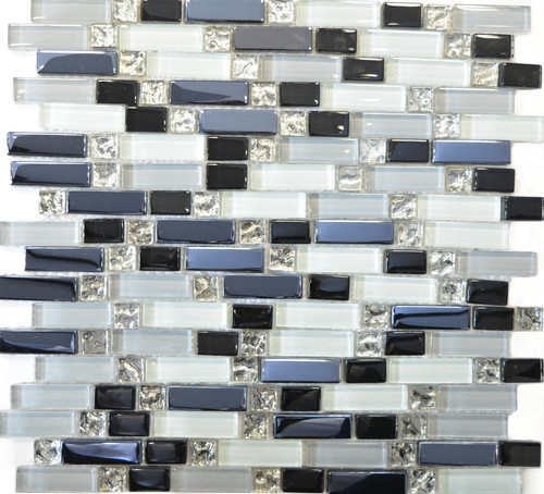 Mosaïque verre blanc gris - mosaïque,