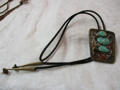 Vintage copper bolo tie - vintage, 3