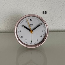 Réveil rond Rose Braun silencieux et à éclairage, BC12PW