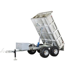 Remorque double essieux 4 roues 1400kg benne galvanisée AHR1400H