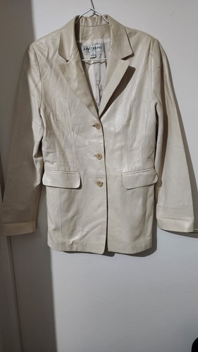 Veste blazer cuir beige - cuir,