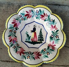 BUF1 - assiette creuse bords lobés HB QUIMPER Bretonne diamétre 25cm