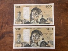 Billets de 500Frs Pascal