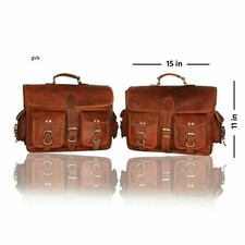 2X Sacoches En Cuir Véritable