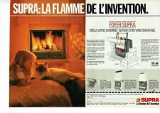 Publicité Advertising 0122  1985   cheminées Supra  foyer  insert  chat         