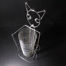 Sculpture métal inox chat