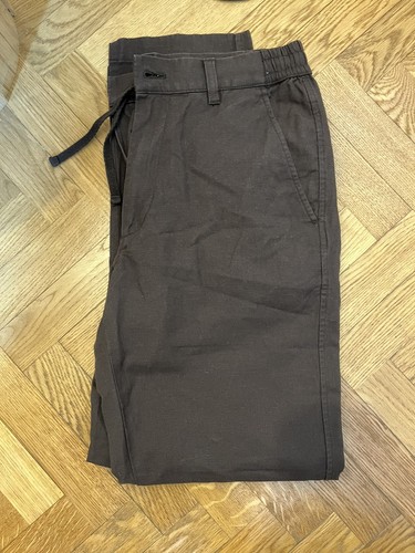 Pantalon lin marron - en,
