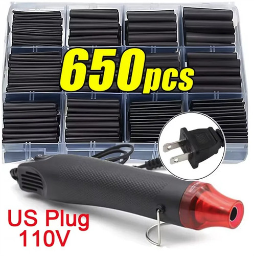 Black heat shrink tube kit - black,