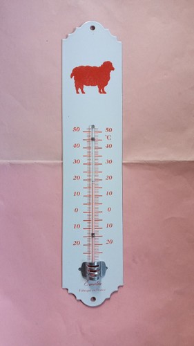 Red sheep enamel thermometer - red,