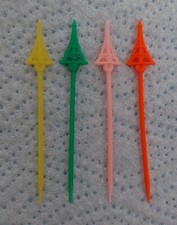 4 Pics Apéritifs cure-dents TOUR EIFFEL Vintage plastique Paris