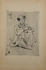 Paul CEZANNE : Armand Guillaumin au pendu - Gravure originale