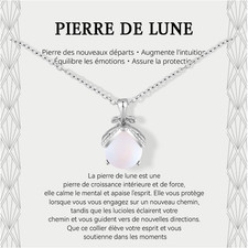 Collier Pierres de Lune Femme - Cadeau Original pour Noël, Anniversaire, Maman, 