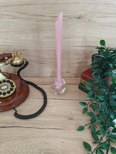 Ancien vase soliflore rose - soliflore,