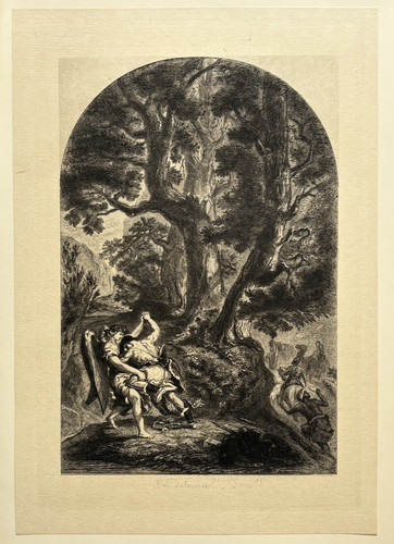 Lutte jacob ange - ange, gravure