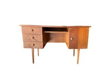 Bureau vintage années 50 en bois clair – piétement compas
