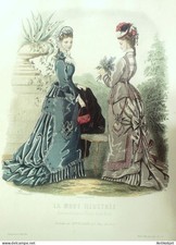Gravure Mode illustree 1876 #
