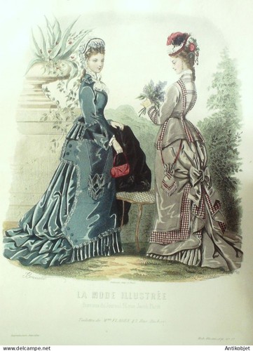 Gravure mode illustree 1876 - mode,