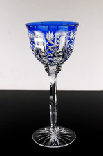 ART DECO 1 VERRE VIN ROEMER CRISTAL COULEUR  BLEU TAILLE THERESIENTHAL BACCARAT.