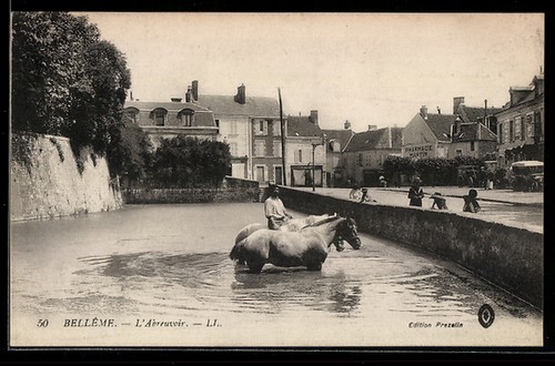 Cpa bellême abreuvoir - bellême,, l´abreuvoir