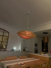 Lustre en Bambou  suspendu LED lumière fait à la main Vintage maison suspendu 