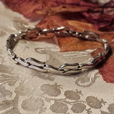 Gourmette Vintage Argent 925 Poinçons 19,5 Cm X 7 Mm