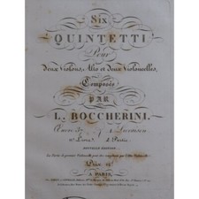 BOCCHERINI Luigi Six Quintetti