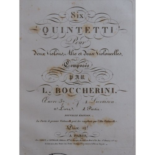 Boccherini luigi six quintetti - boccherini,