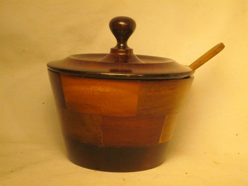 Vintage mixed wood bowl - vintage, w/