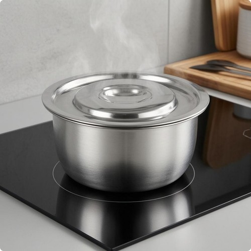Pot inox poignée centrale - inox,
