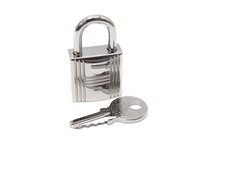 NEUF CADENAS HERMES EN ACIER PALLADIE 1 CLE 163 PR SAC KELLY BIRKIN BAG PADLOCK