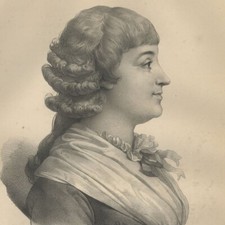 Portrait Manon Roland Révolution Grévedon Lithographie In-folio originale XIXe