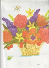 LOT BRODERIE CORBEILLE DE FLEURS DMC+FILS+TAMBOUR