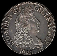 1/2 Écu aux 8 L - Louis XIV