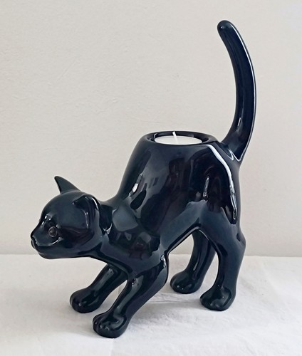 Porte bougie statuette chat - porte,