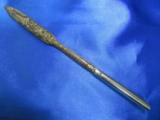 ANCIEN PORTE-PLUME EN LAITON décor Corbeille + la tour Eiffel