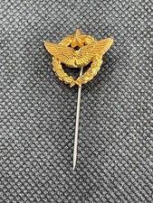 ANCIENNE EPINGLETTE A CRAVATE MILITAIRE BREVET PILOTE ARMÉE DE L'AIR DORÉ OR FIN