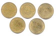 RARE - lot de 5 pièces  50 centimes LAGRIFFOUL - 1962-1964 3 et 4 plis. v détail