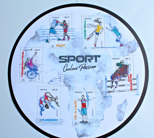 Feuillet timbres sport - de,