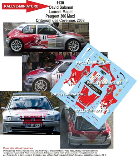Decals ref 1130 peugeot - 1/43,
