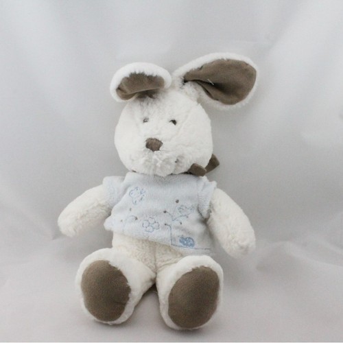 Doudou lapin blanc - gris, beige