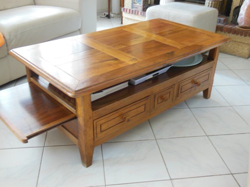 Table basse vintage noyer - basse,