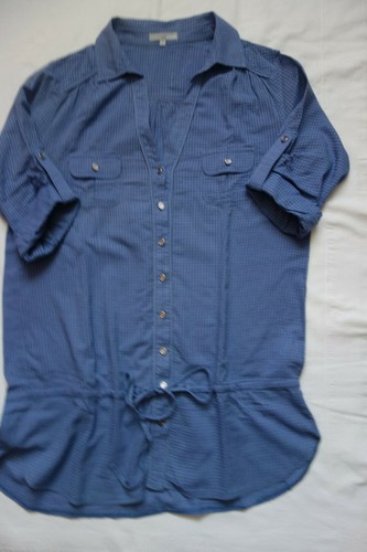Chemise tunique vichy bleue