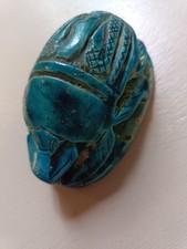 SCARABEE égyptien amulette - turquoise - 10 cm - Très bon état -