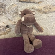 Doudou Peluche Roland Garros Paris BNP Hippopotame Marron DC2158RG