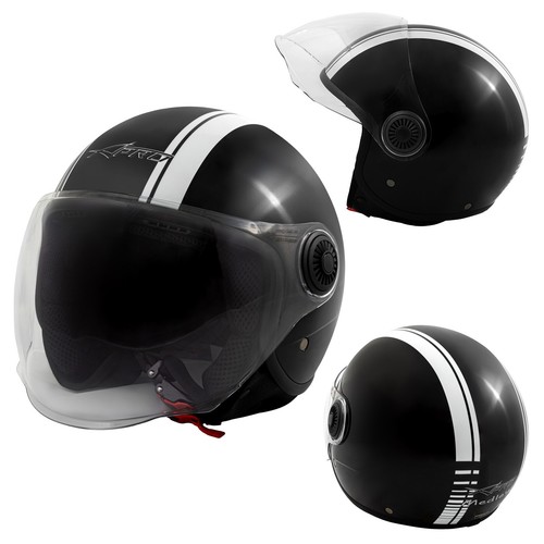 Casque moto jet noir brillant - moto,