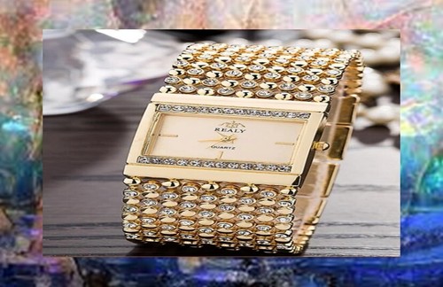 Montre pour femme dorée - , à