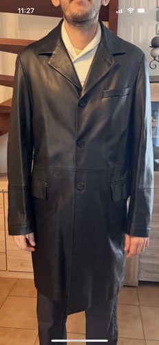 Manteau cuir homme versace - cuir,