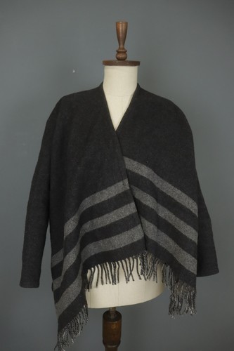 Maje black striped wool - black, long