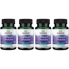 4 x Swanson Orotate de Lithium 5 mg - 240 Capsules Vége (4x60) LITHIUM OROTATE