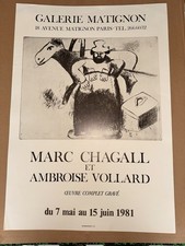 Affiche exposition Originale marc Chagall 1981 Galerie Matignon